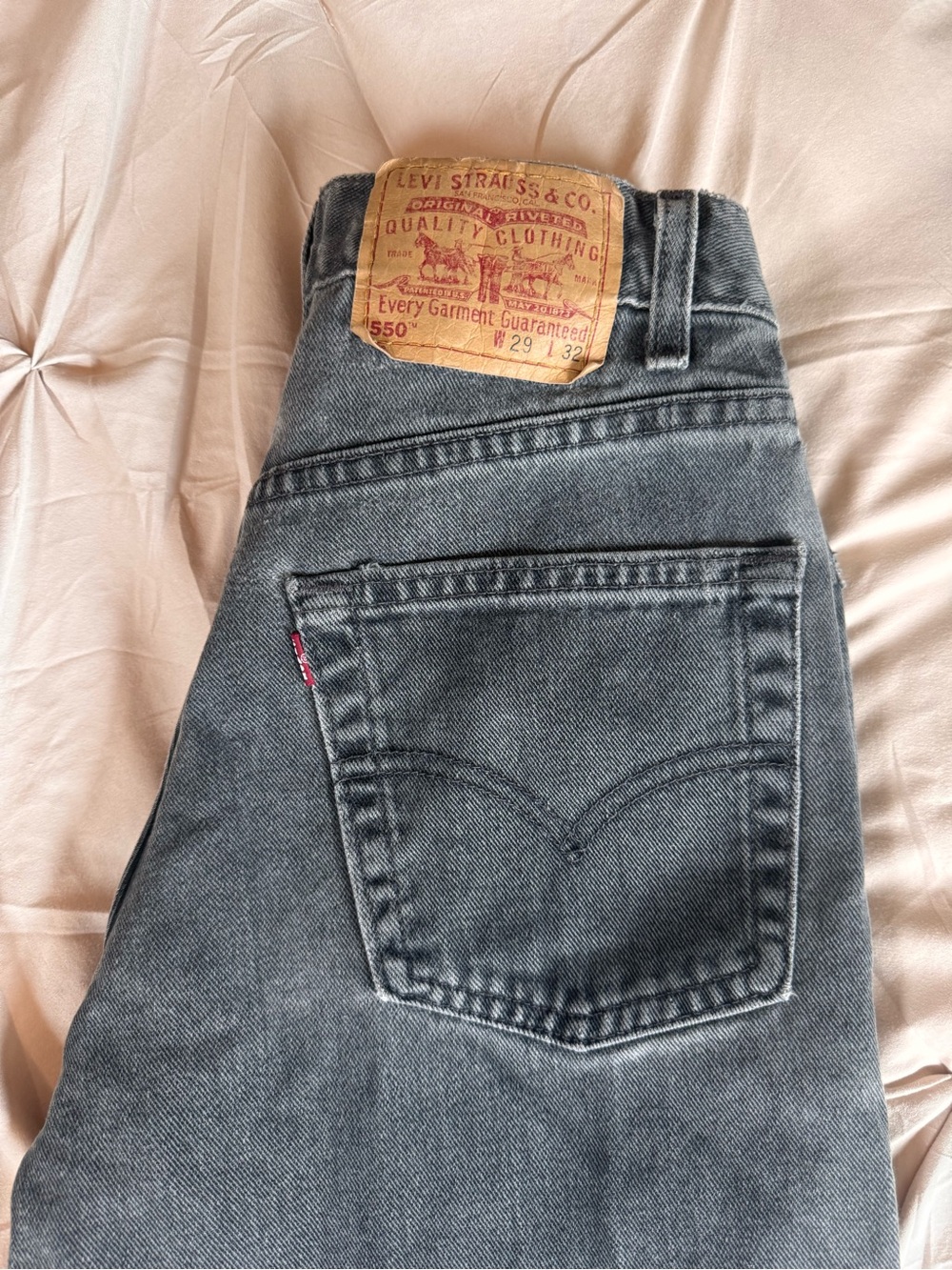 Vintage Levi’s 550 made in USA hard to find smaller size  charcoal wash.  Y2K